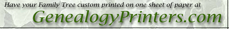 Have your Family Tree custom printed on
one sheet of paper at GenealogyPrinters.com